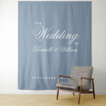 Dusty Blue Simple Elegant Script Wedding Backgroun
