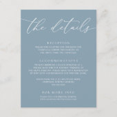Dusty Blue Simple Elegant Wedding 1 Enclosure Card Begleitkarte (Vorderseite)