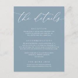 Dusty Blue Simple Elegant Wedding 1 Enclosure Card Begleitkarte