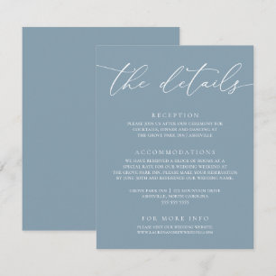 Dusty Blue Simple Elegant Wedding 1 Enclosure Card Begleitkarte