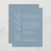 Dusty Blue Simple Elegant Wedding 1 Enclosure Card Begleitkarte (Vorne/Hinten)