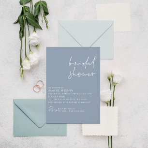 Dusty Blue Simple Elegante Modernes Brautparty Einladung
