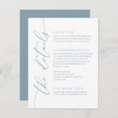 Dusty Blue Simple Elegante Wedding 2 Begleitkarte (Vorne/Hinten)
