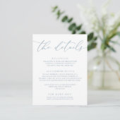 Dusty Blue Simple Elegante Wedding Begleitkarte (Stehend Vorderseite)