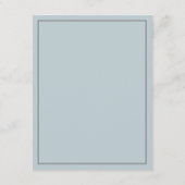 Dusty Blue Simple Elegante Wedding Details Begleitkarte (Rückseite)