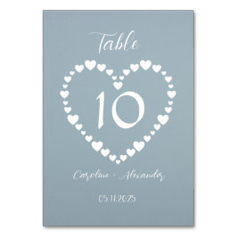 Dusty Blue Simple Floral Script Minimalistischer C Tischnummer