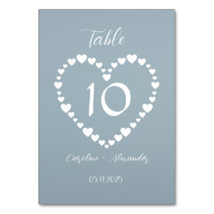 Dusty Blue Simple Floral Script Minimalistischer C Tischnummer