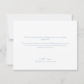 Dusty Blue Simple Hand Drawn Botanical Wedding Dankeskarte (Rückseite)