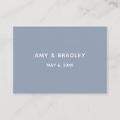 Dusty Blue Simple Handwriting Wedding Reception Begleitkarte (Rückseite)