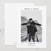 Dusty Blue Simple Minimalistisch Foto Save the Dat Date (Vorne/Hinten)