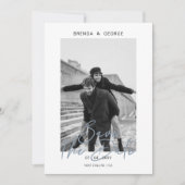 Dusty Blue Simple Minimalistisch Foto Save the Dat Save The Date (Vorderseite)