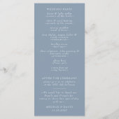 Dusty Blue Simple Modern Botanical Wedding Programm (Rückseite)