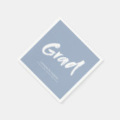 Dusty Blue Simple Modern Brush Script Abschluss Serviette (Ecke)