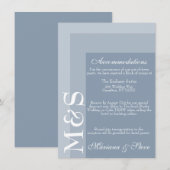 Dusty Blue Simple Modern Chic Script Wedding Card Dankeskarte (Vorne/Hinten)