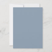 Dusty Blue Simple Modern Chic Script Wedding Card Dankeskarte (Rückseite)