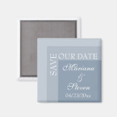 Dusty Blue Simple Modern Chic Script Wedding Magne Magnet (Vorderseite/Rückseite)