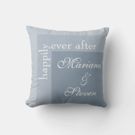 Dusty Blue Simple Modern Chic Script Wedding Throw Kissen