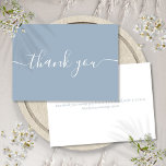 Dusty Blue Simple Modern Elegantes Script Dankeskarte<br><div class="desc">Einfache moderne elegante dusty Blue Script danke Ihnen Karte. Sie können mit Ihrer eigenen Dankeschön-Nachricht auf der Rückseite personalisieren oder wenn Sie es vorziehen,  Ihre eigene handgeschriebene Nachricht hinzuzufügen einfach den Text löschen. Ein perfekter Weg,  um Ihnen zu danken! Entwickelt von Thisisnotme©</div>