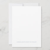 Dusty Blue Simple Modern Non Foto Wedding Save The Date (Rückseite)