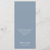 Dusty Blue Simple Modern Wedding Menükarte (Rückseite)