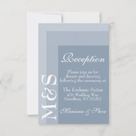 Dusty Blue Simple Modern Wedding Reception Card Dankeskarte