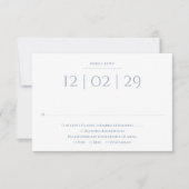 Dusty Blue Simple Special Date Wedding RSVP Karte (Vorderseite)