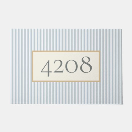 Dusty Blue Simple Stripes Classic Fußmatte (Vorderseite)