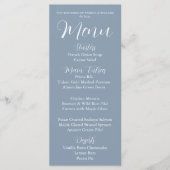 Dusty Blue Simple Style Hochzeitsessen Menükarte (Vorderseite)