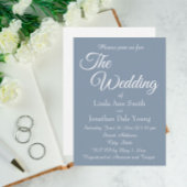 Dusty Blue Simple Style Wedding Einladung