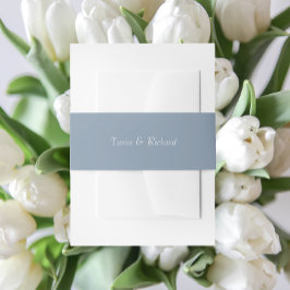 Dusty Blue Simple Stylized Name Wedding Einladungsbanderole