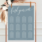 Dusty Blue Simple Wedding Seating Chart Poster