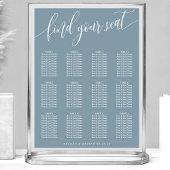 Dusty Blue Simple Wedding Seating Chart Poster