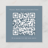 Dusty Blue Simple Wisteria QR Code Square UAWG Begleitkarte (Vorderseite)