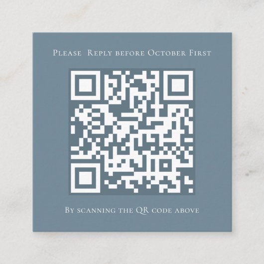 Dusty Blue Simple Wisteria QR Code Square UAWG Begleitkarte (Vorderseite)