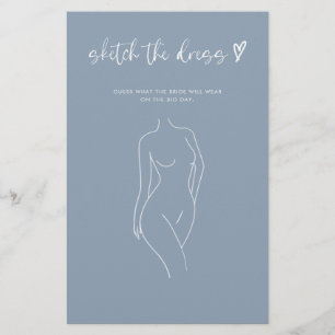 Dusty Blue Sketch The Dress Brautparty Game