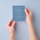 Dusty Blue Skript Budget Hochzeitseinladung Flyer (Gruppe)