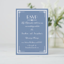 Dusty Blue Skript-Website E-Mail Hochzeit RSVP-Kar RSVP Karte