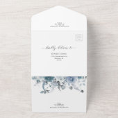Dusty Blue Slate Boho Floral Wedding Details UAWG All In One Einladung (Außenbereich)