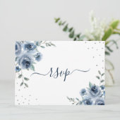 Dusty Blue Slate Einladung (Stehend Vorderseite)