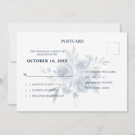 Dusty Blue Slate Einladung (Rückseite)