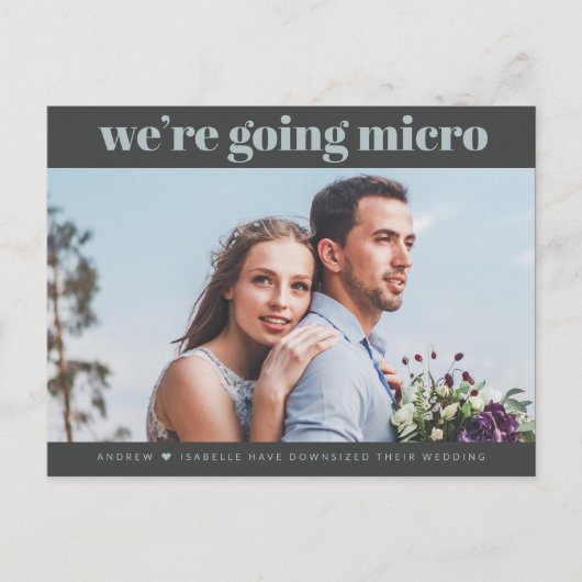 Dusty Blue & Slate | Mikro-Hochzeiten-Foto Postkarte (Vorderseite)