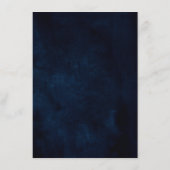 Dusty Blue Slate Navy Blumenzettel Begleitkarte (Rückseite)