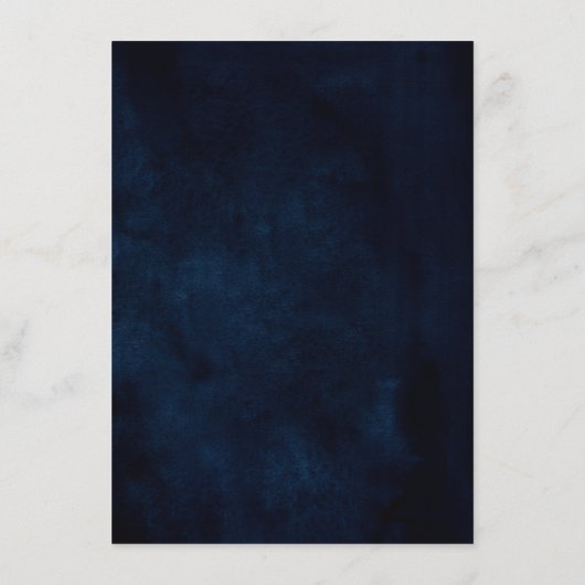 Dusty Blue Slate Navy Blumenzettel Begleitkarte (Rückseite)