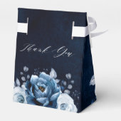 Dusty Blue Slate Navy Botanica Brautparty Geschenkschachtel (Rückseite)