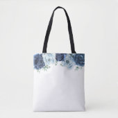 Dusty Blue Slate Navy Botanisch Tasche (Vorderseite)