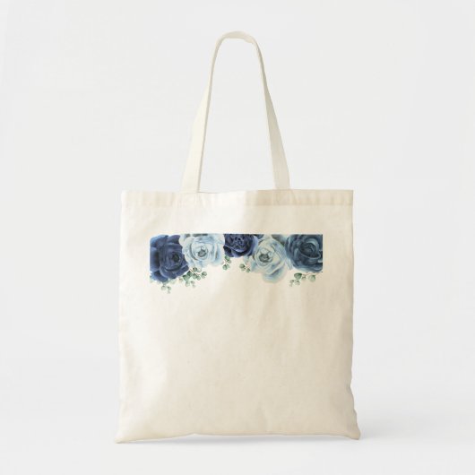 Dusty Blue Slate Navy Botanisch Tragetasche (Vorne)