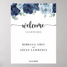 Dusty Blue Slate Navy Botanischer Hochzeitsfohlen