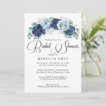 Dusty Blue Slate Navy Botanisches Brautparty