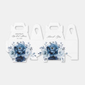 Dusty Blue Slate Navy Botanisches Brautparty Geschenkschachtel (Ungefaltet)