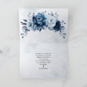 Dusty Blue Slate Navy Brautparty Hochzeit Danke (Innenseite)